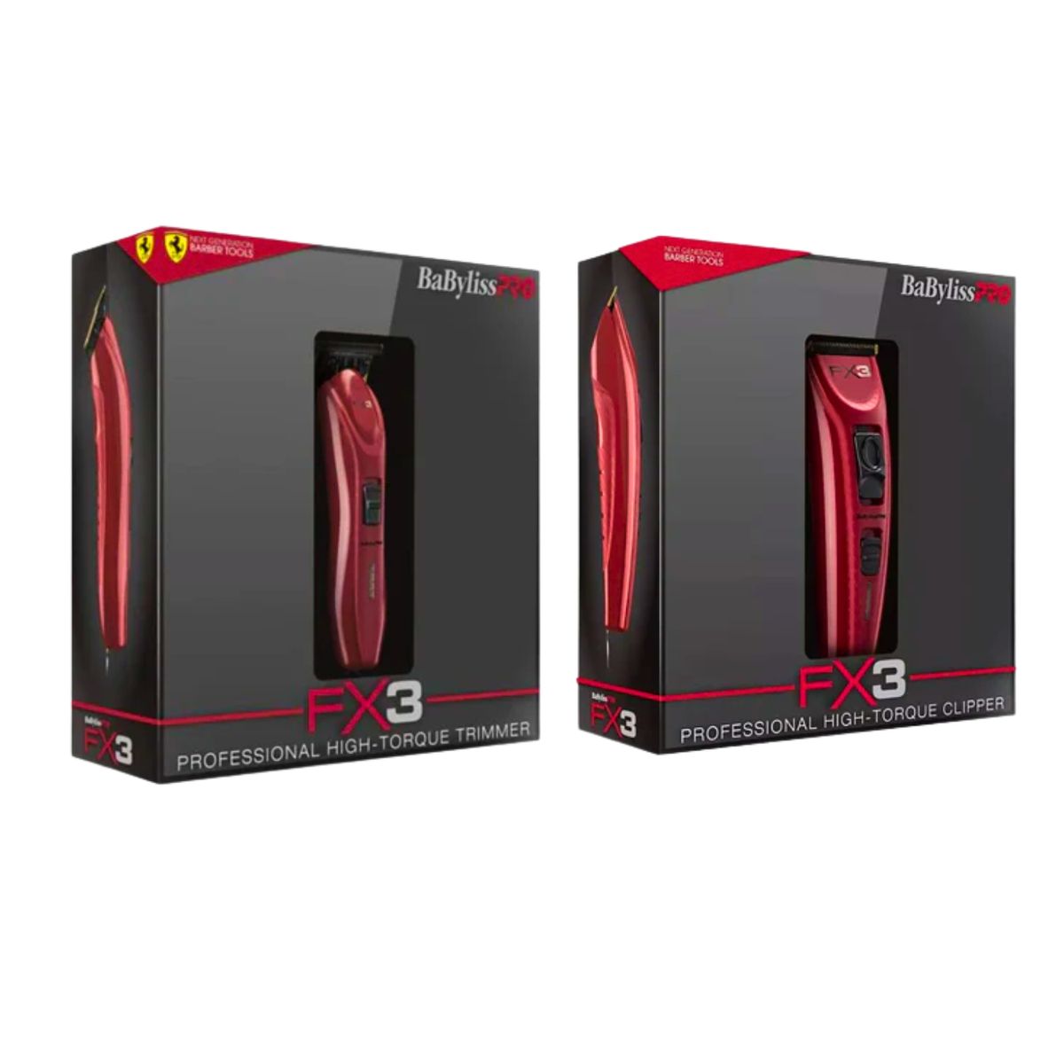 BABYLISS PRO - Combo BabylissPro FX3 Cortadora De Pelo+ Patillera FX3 Trimmer Rojo