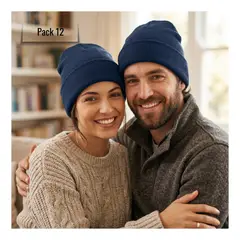 EKOL TACTICA MILITAR - Pack 12 Gorros De Lana Con Doblez Adulto