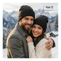 EKOL TACTICA MILITAR - Pack 12 Gorros De Lana Con Doblez Adulto