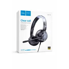 HOCO - Audífonos con Micrófono Tipo Call Center W112 Cable 3.5mm Ajustables