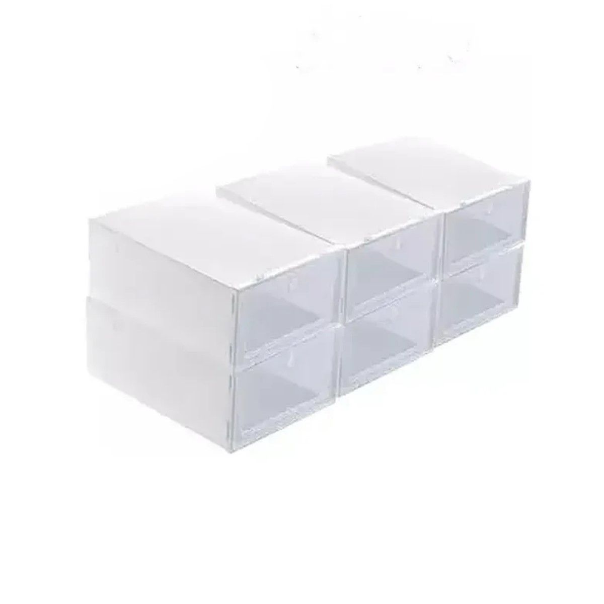 GENERICO - Pack 6 Organizador De Zapatos Caja Organizadora Transparent Blanco BELUG
