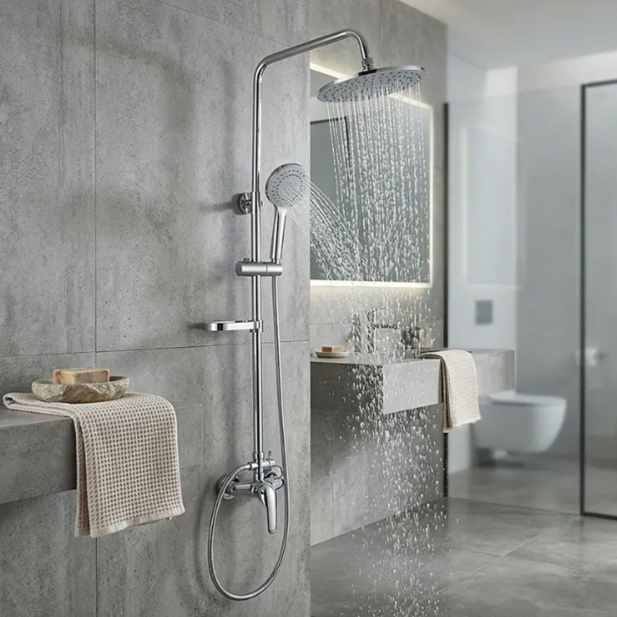 TAUMM - Columna Ducha Circular con llave Monomando Taumm