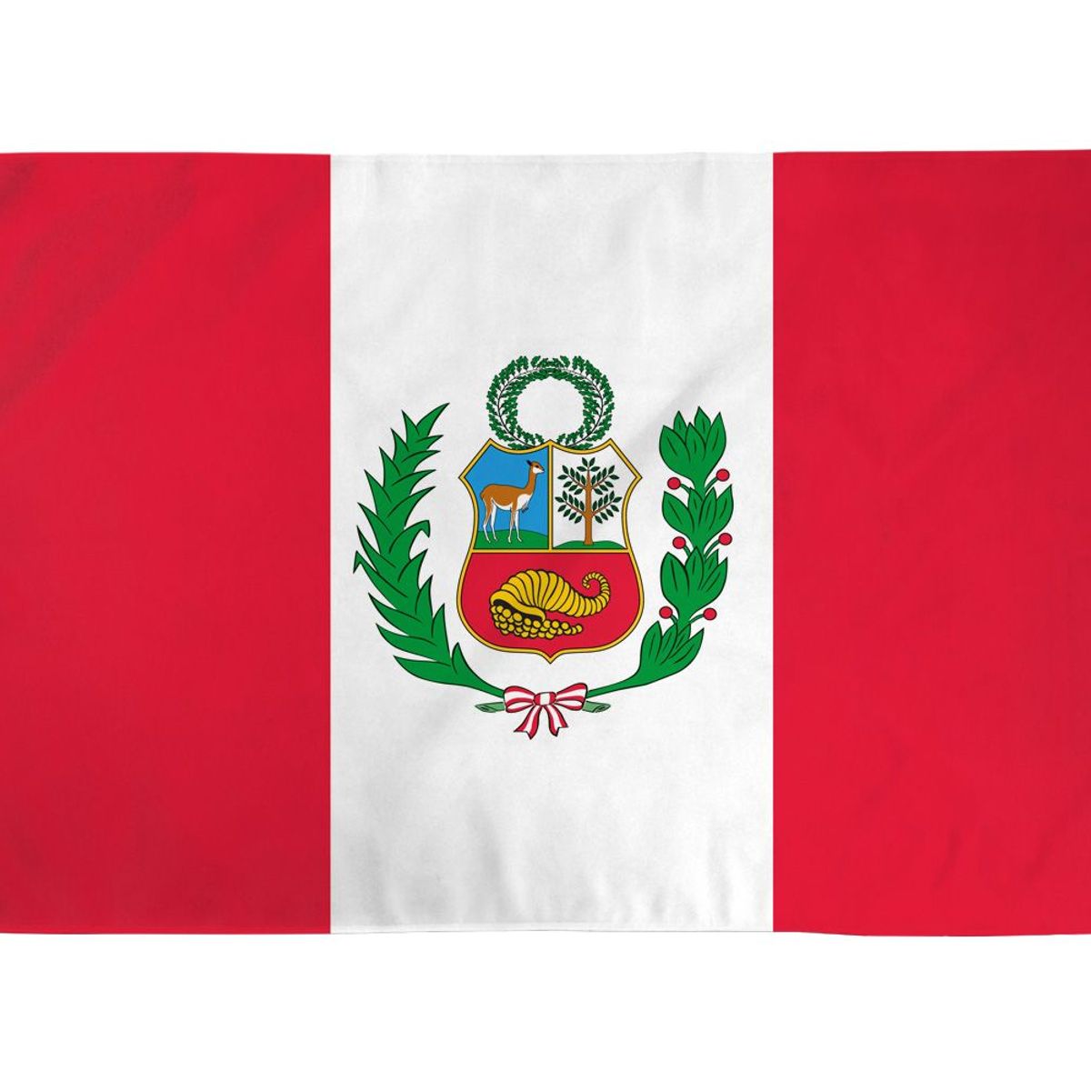 GENERICO - Bandera de Perú de 150cm x 90cm de Poliéster