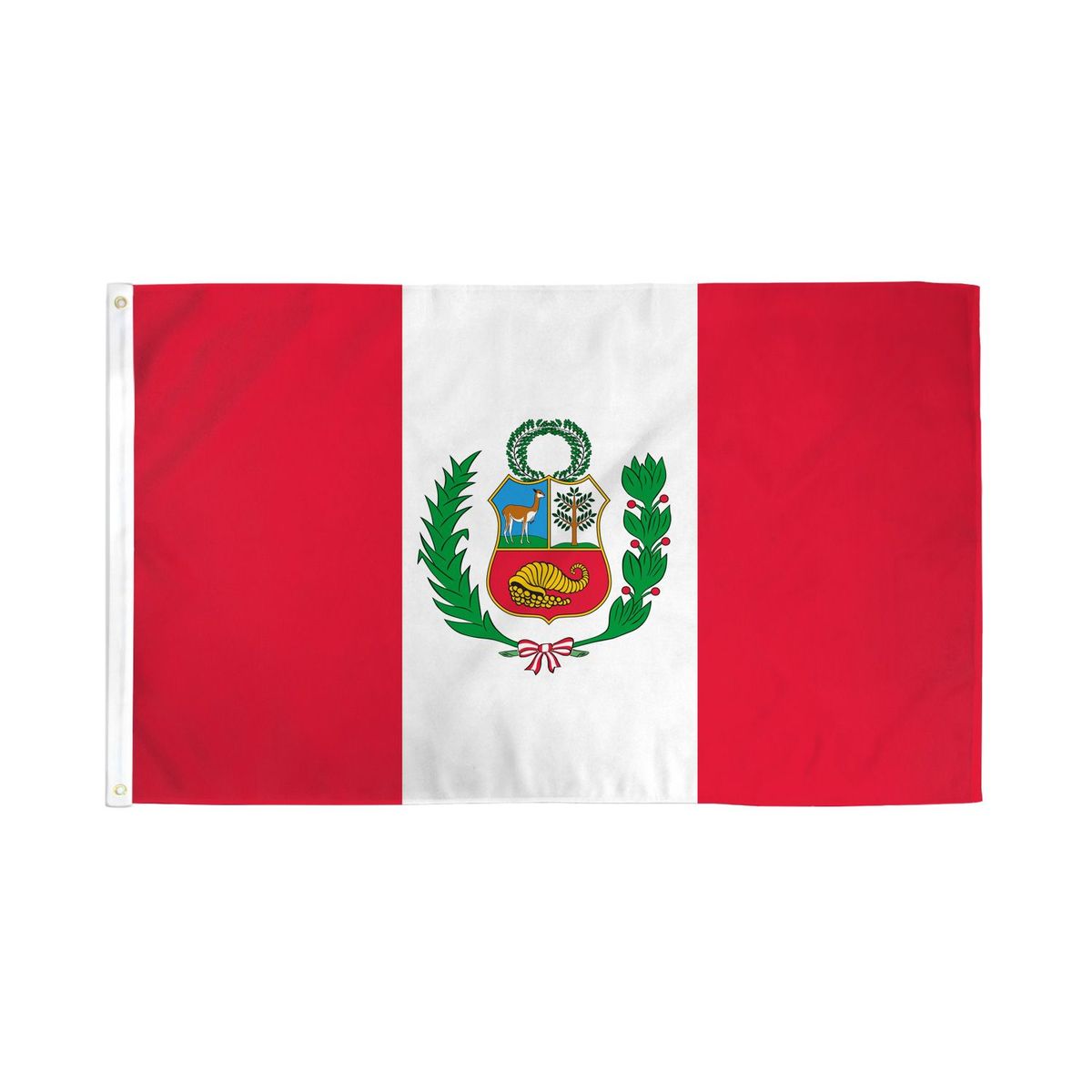 GENERICO - Bandera de Perú de 150cm x 90cm de Poliéster