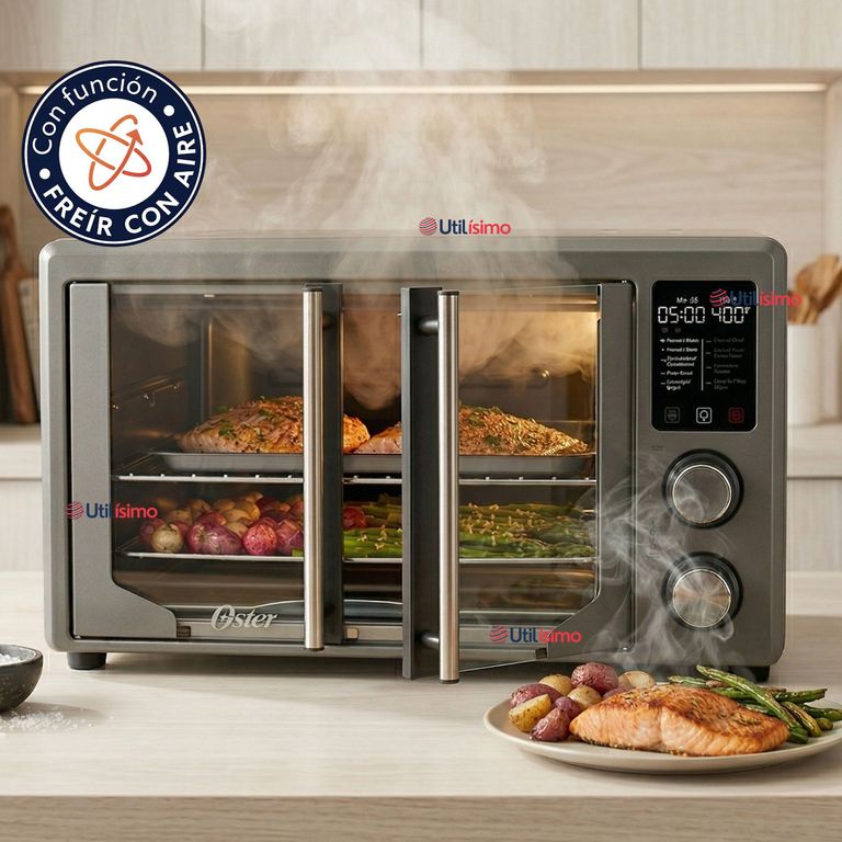 Horno con freidora de aire digital Oster® de 42 litros, puertas francesas, TSSTTV42FDDAFNS 1700W