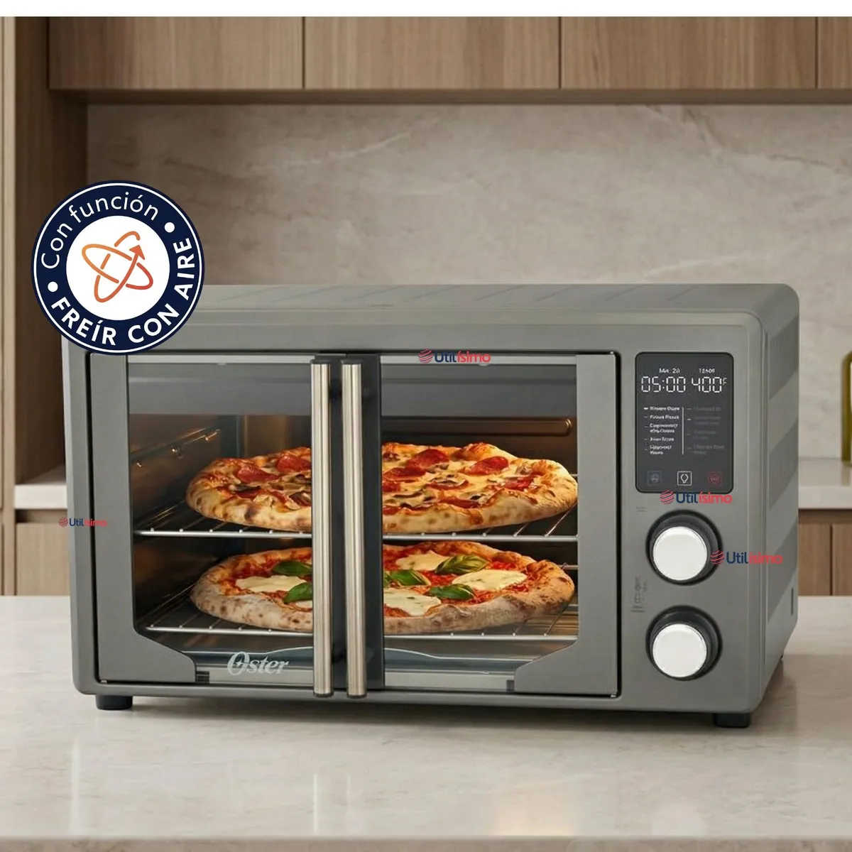 OSTER - Horno con freidora de aire digital Oster® de 42 litros, puertas francesas, TSSTTV42FDDAFNS 1700W