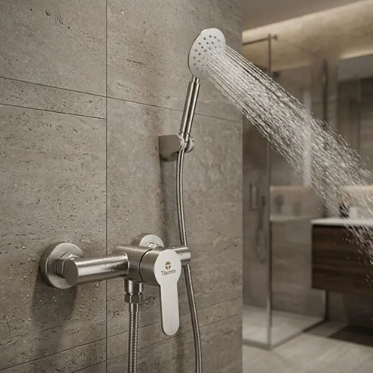 Monomando ducha de acero inoxidable Línea Modern Inox Taumm, marca TAUMM - Foto Principal