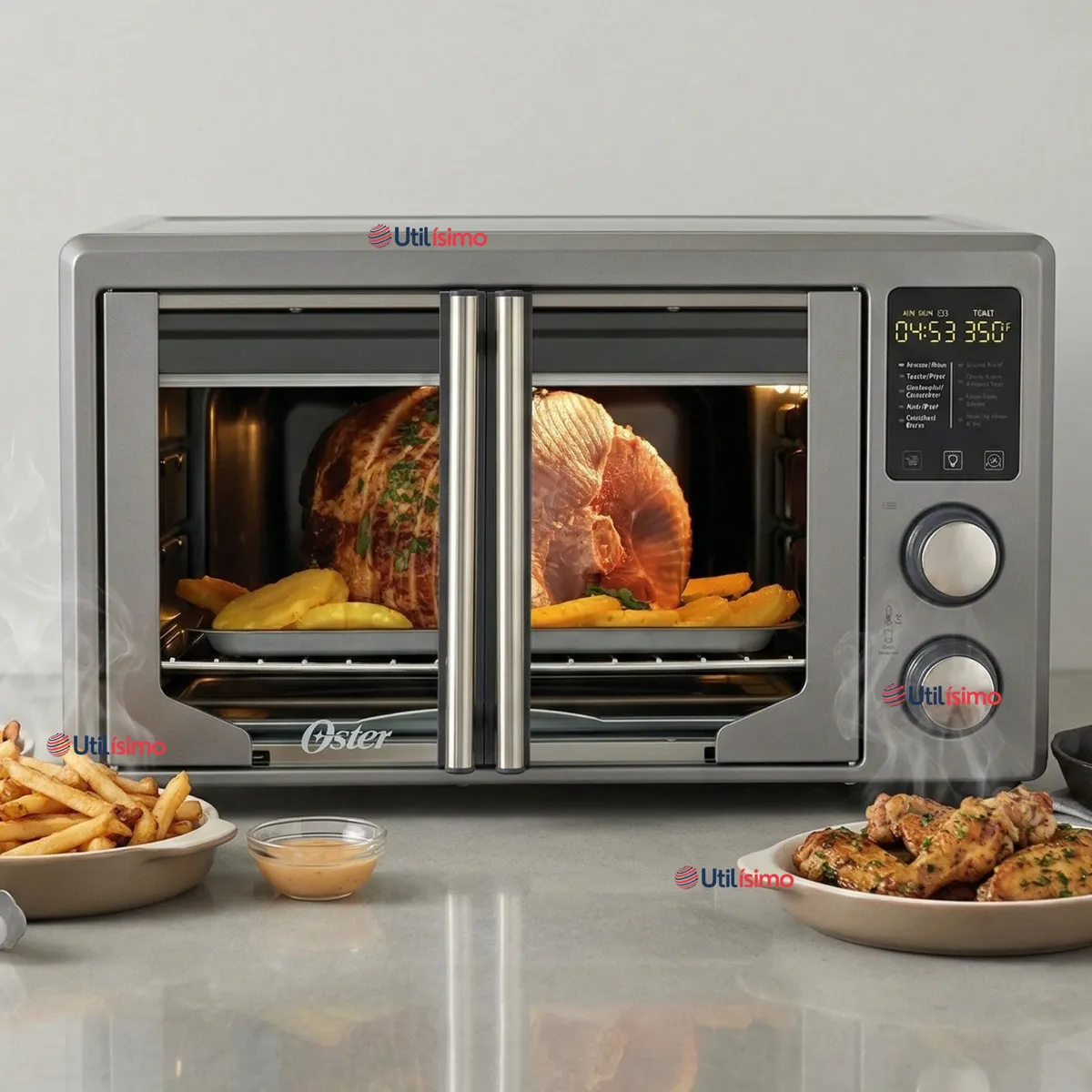 OSTER - Horno con freidora de aire digital Oster® de 42 litros, puertas francesas, TSSTTV42FDDAFNS 1700W