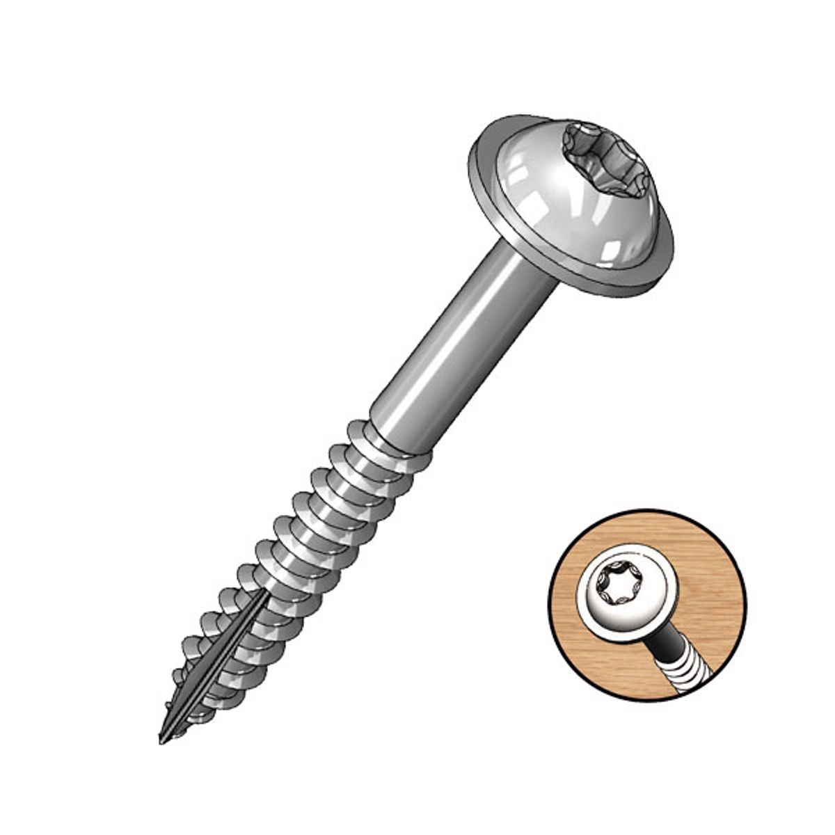 MILESCRAFT - Tornillo De Zinc Hilo Fino 1-14″ T20 100und Milescraft.