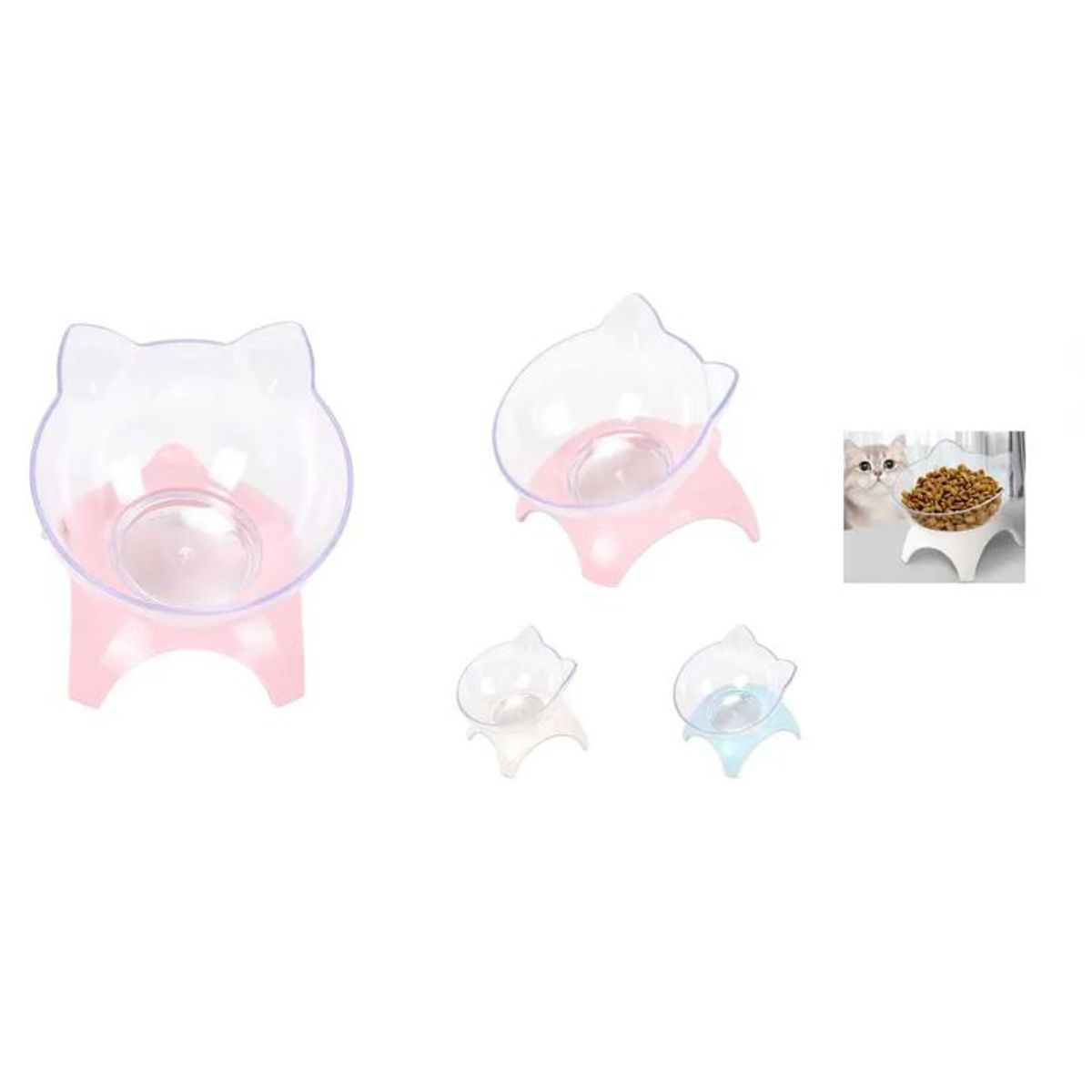 GENERICO - Comedero Bowl Para Gatos - 13 cm - Plástico No Tóxico - Colores Surtidos