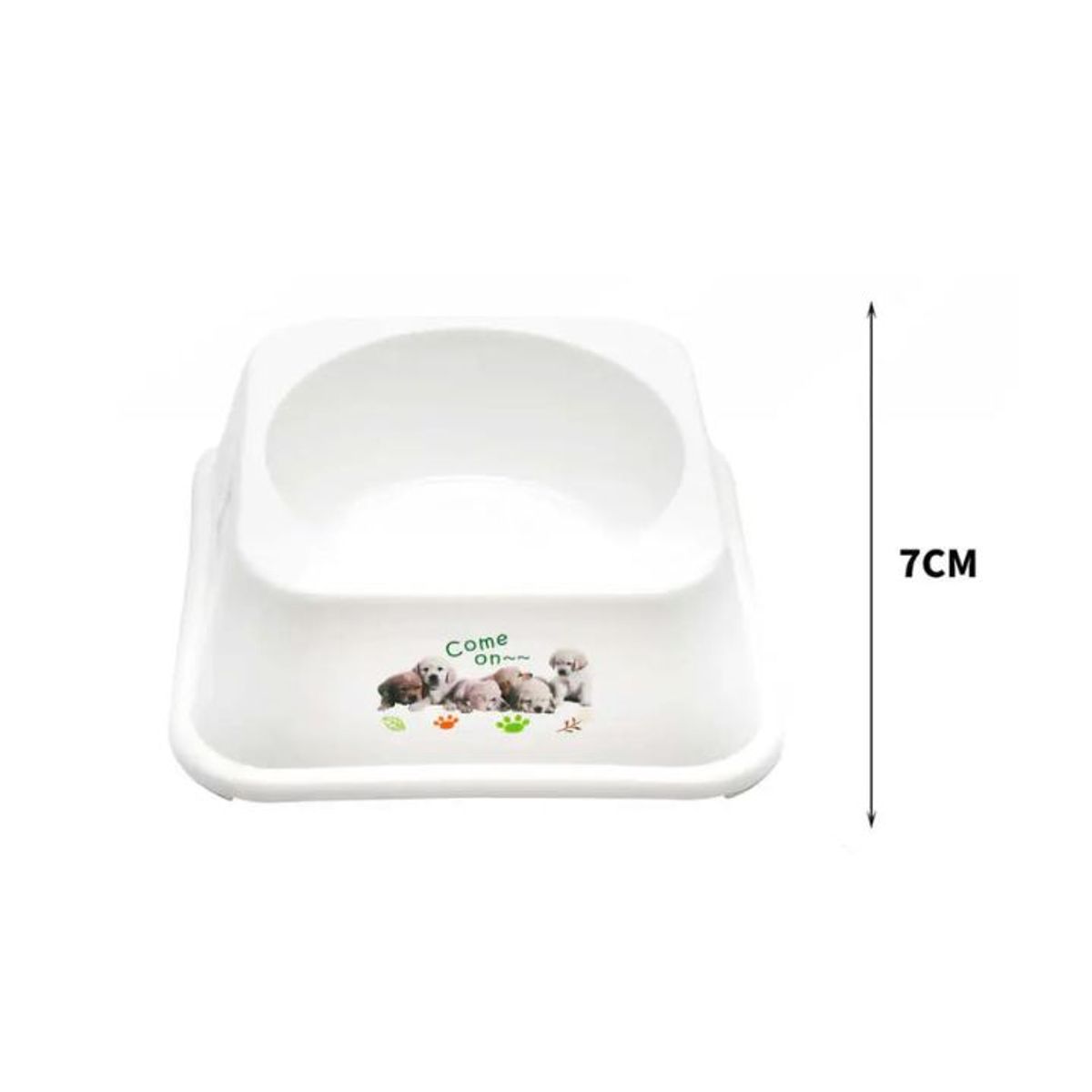 GENERICO - Comedero/Bebedero Para Mascotas - 20 cm - Color Blanco - Plástico No Tóxico