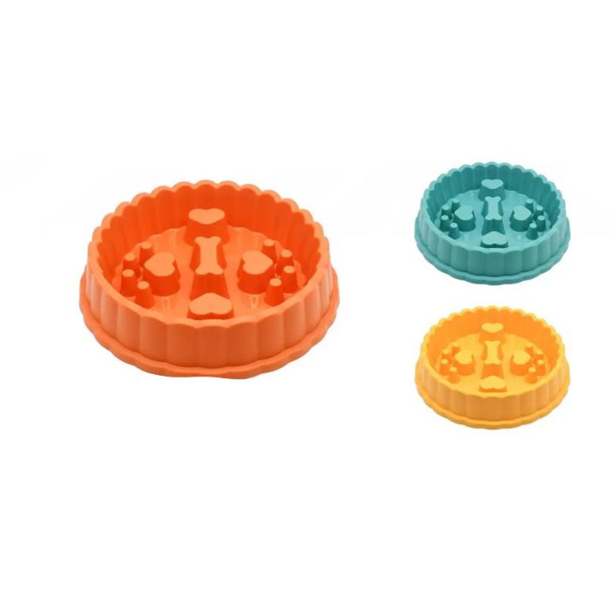 GENERICO - Comedero Antiestrés "Slow Feeder" - 27 cm - Plástico No Tóxico - Colores Aleatorios
