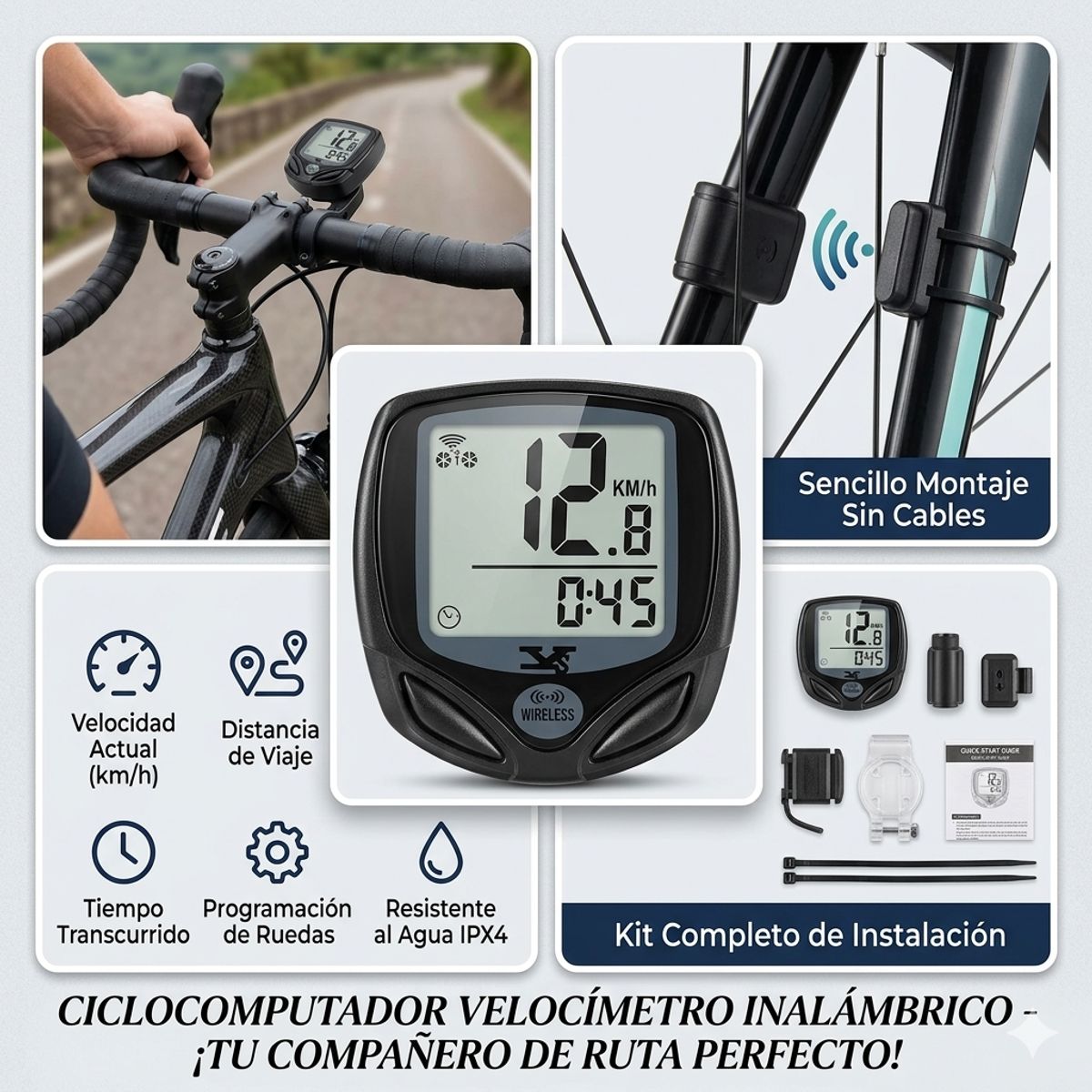 GENERICO - Ciclocomputador Velocímetro Inalámbrico para Bicicleta