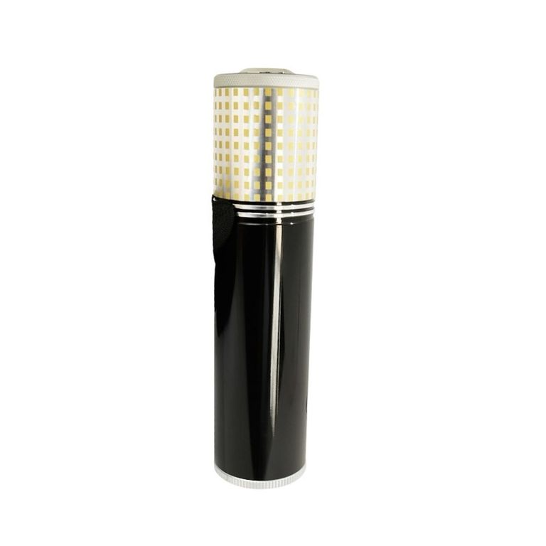 R24 Porta Puros Aluminio Negro con Higrometro