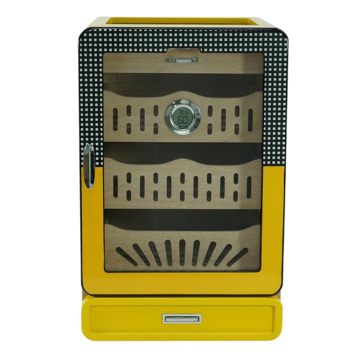 R24 - Gabinete Humidor Puros Amarillo Brillo Bandejas