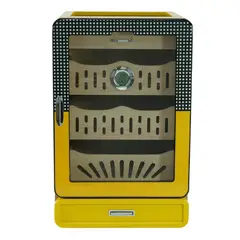 R24 - Gabinete Humidor Puros Amarillo Brillo Bandejas