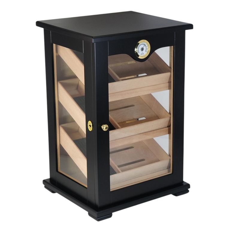 R24 Gabinete Humidor 150 Puros Negro Mate