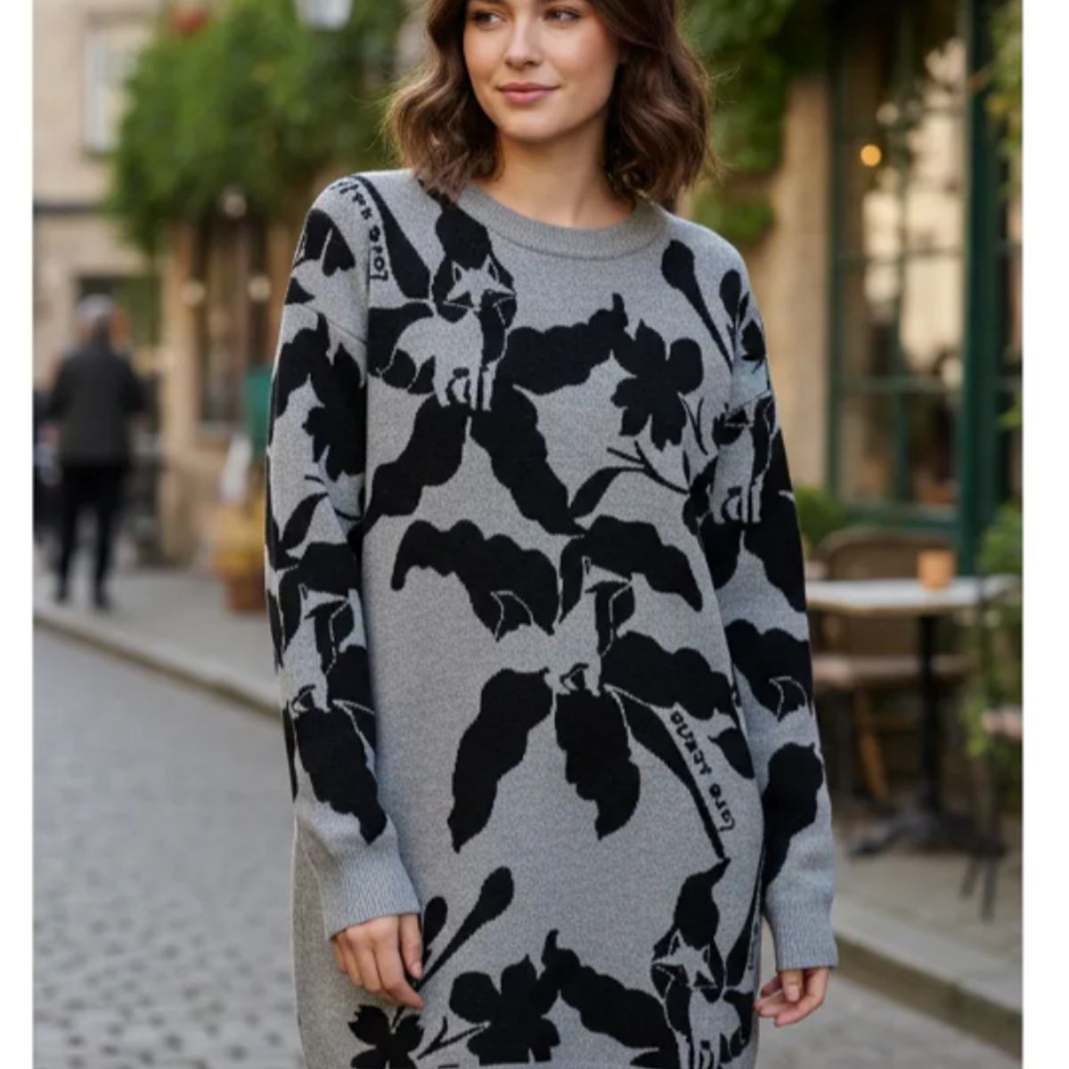 AGW - Pack 2 Sweaters Largo Mujer Estampado Floral