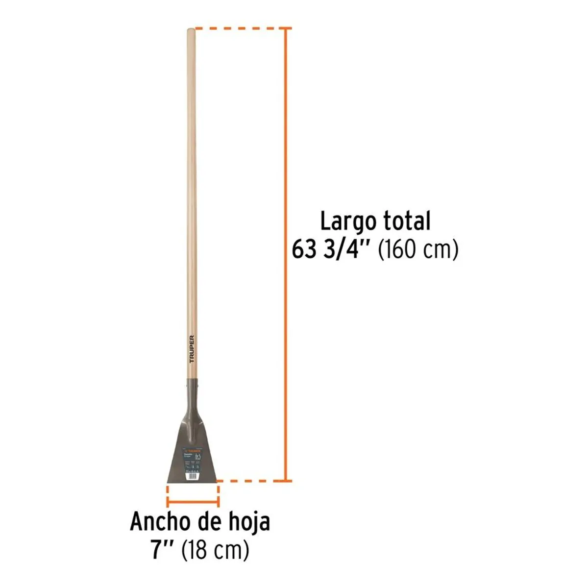 TRUPER - Raspador Hoja 7 PuLG Con Mango Largo De 54 PuLG Truper