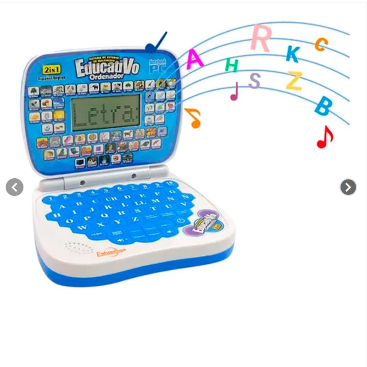 GENERICO - Computador Laptop juguete Interactivo Didactico ingles-español niños Azul