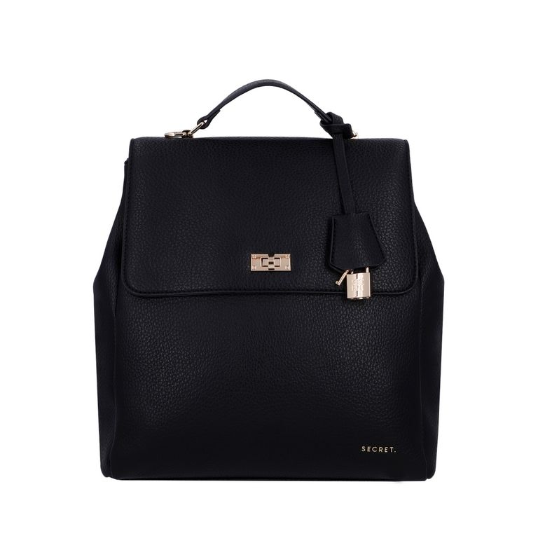 Mochila Mujer Minsk Grande Cuero de PU Negra ST6 Negro L
