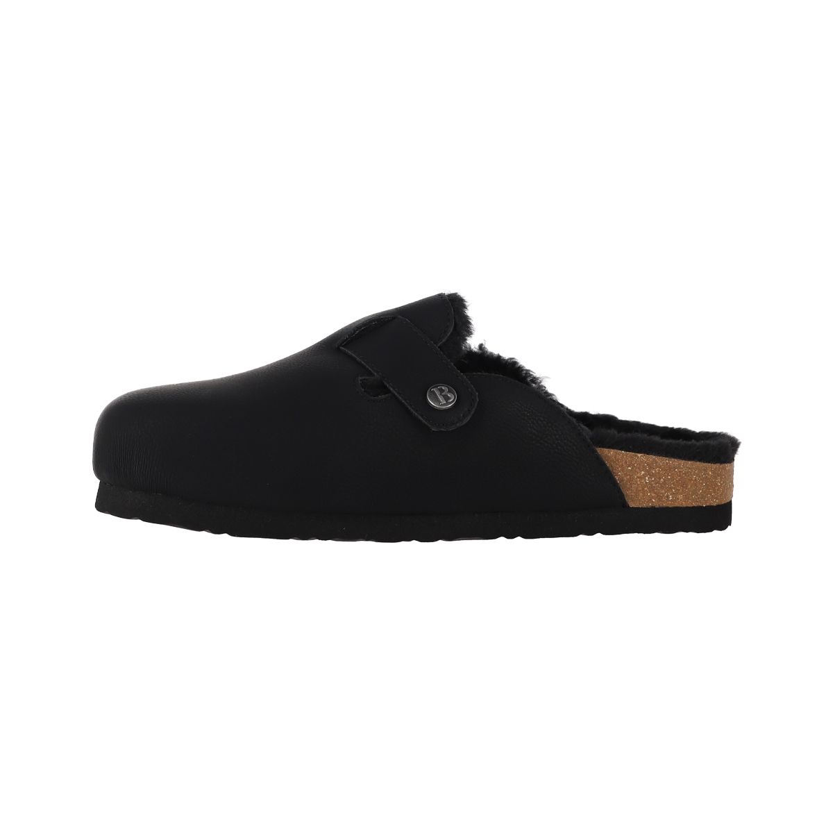 BAMERS - Zuecos Mujer Classic Buckle Fur Negro Bamers
