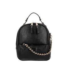 SECRET - Mochila Mujer Amberes Pequeña Cuero de PU Negra ST6