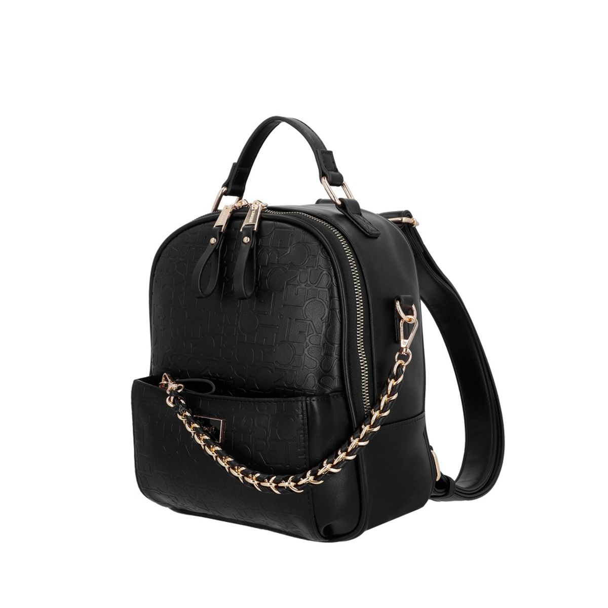 SECRET - Mochila Mujer Secret Amberes Pequeña Cuero de PU Negra ST6