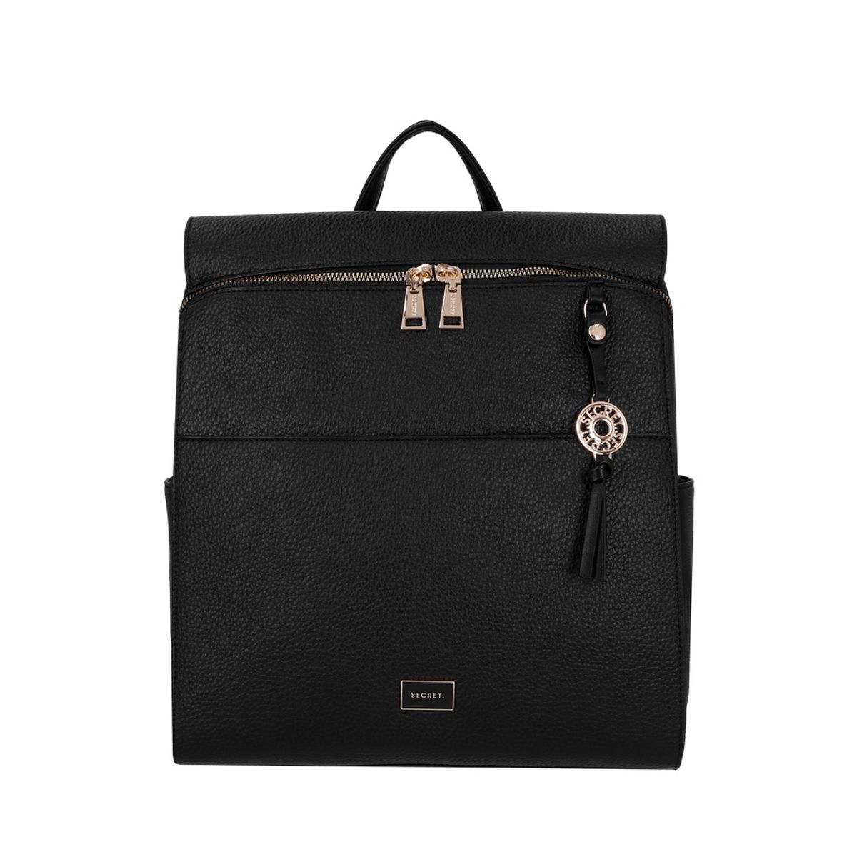 SECRET - Mochila Mujer Secret Boston Grande PVC Negra ST6