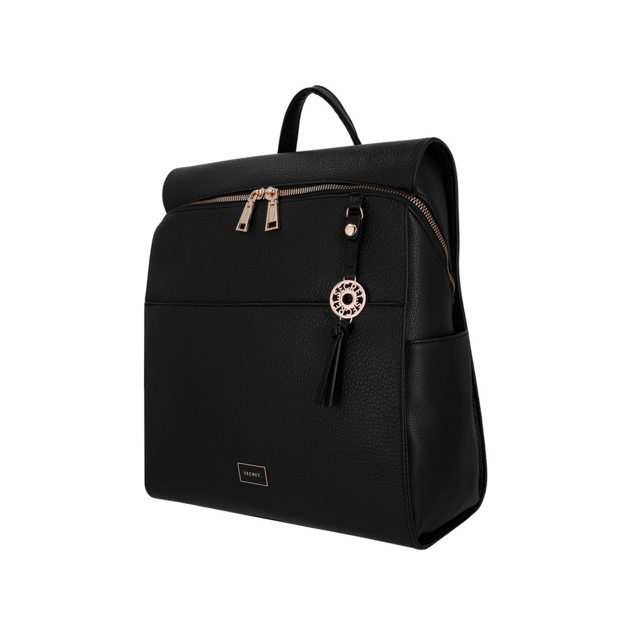 SECRET - Mochila Mujer Secret Boston Grande PVC Negra ST6