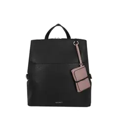 SECRET - Mochila Mujer Zamora Mediana PVC Negra ST6
