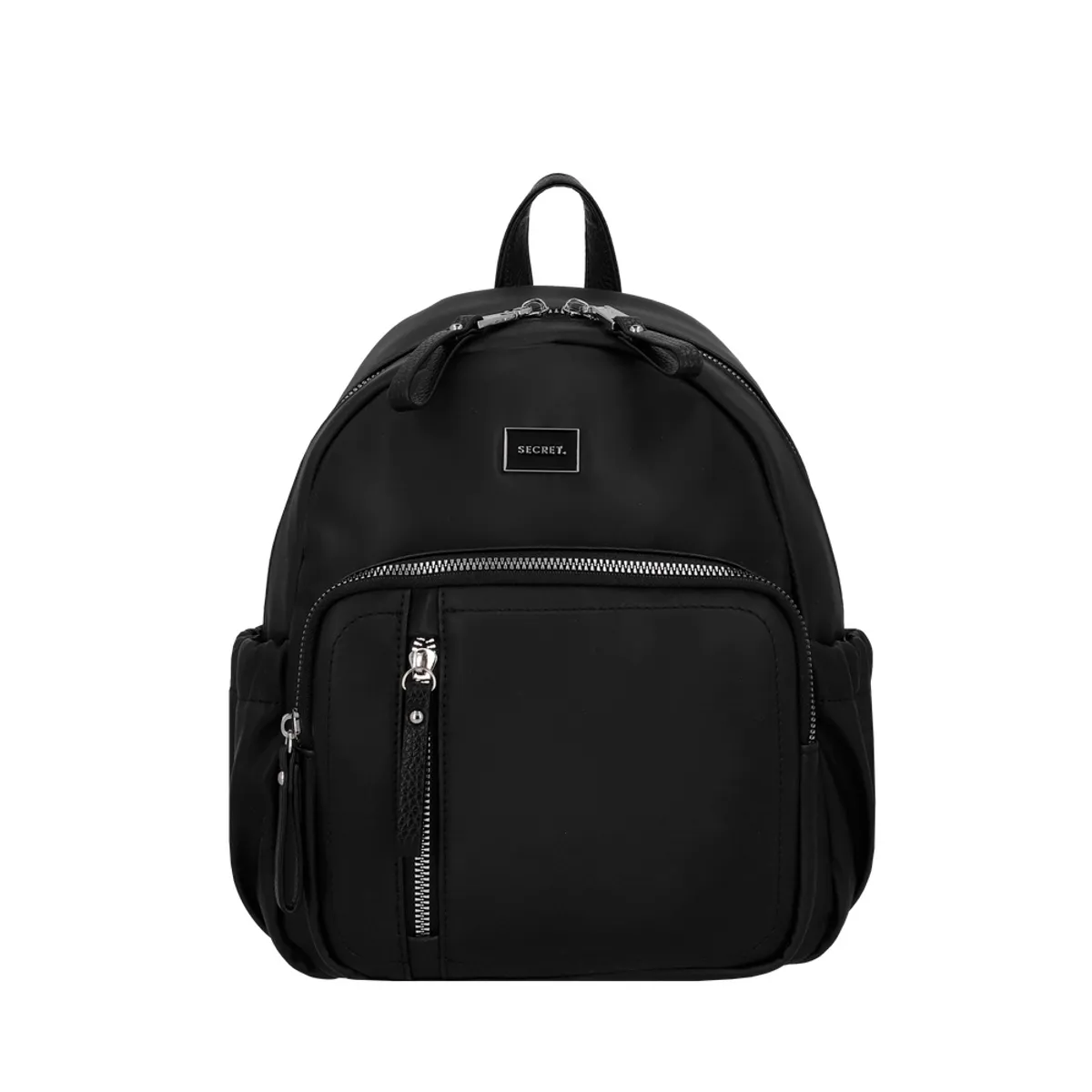SECRET - Mochila Mujer Secret Galicia Mediana PVC Negra ST6