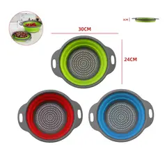 GENERICO - Colador Silicona Plegable Redondo Surtido Cocina Escurridor 24 Cm