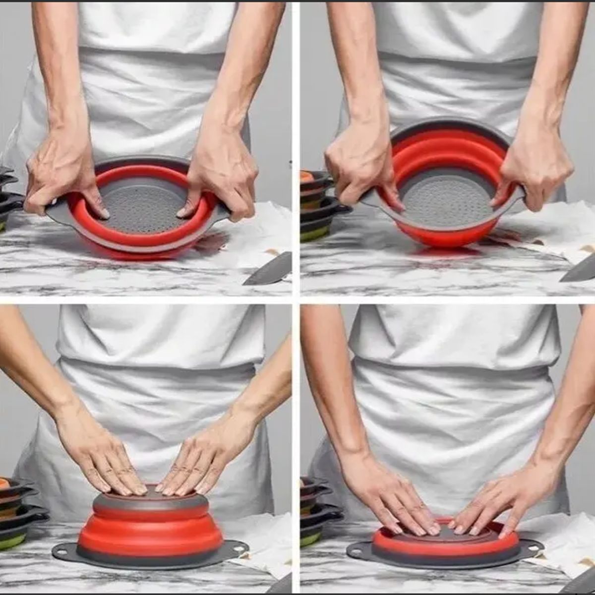 GENERICO - Colador Silicona Plegable Redondo Surtido Cocina Escurridor 20 Cm