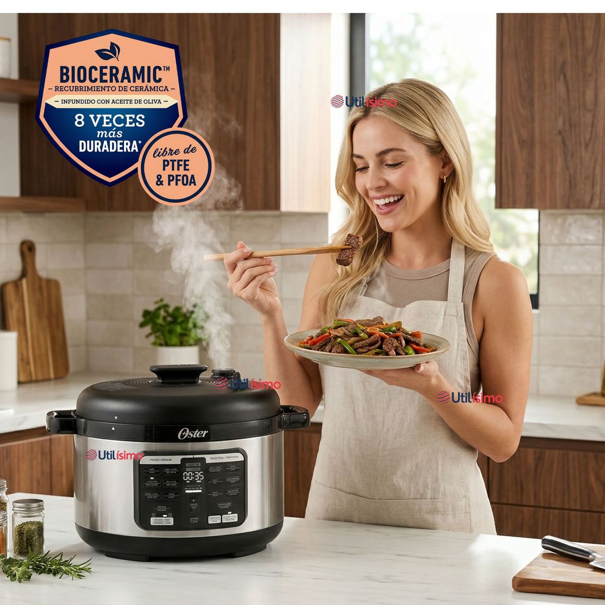 OSTER - Multi-olla rápida ovalada de 5.7L con 15 funciones CKSTPCECOV57 900W