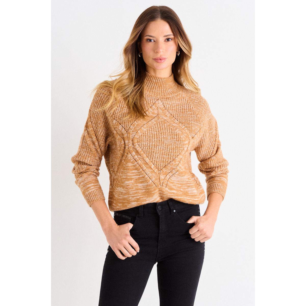 ASH - Sweater Cuello Subido Mujer Amarillo Ash