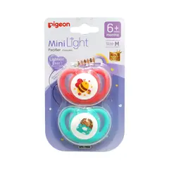 PIGEON - Chupete Odontológico Mini Light Talla M 2 Un (Rosa-Verde)