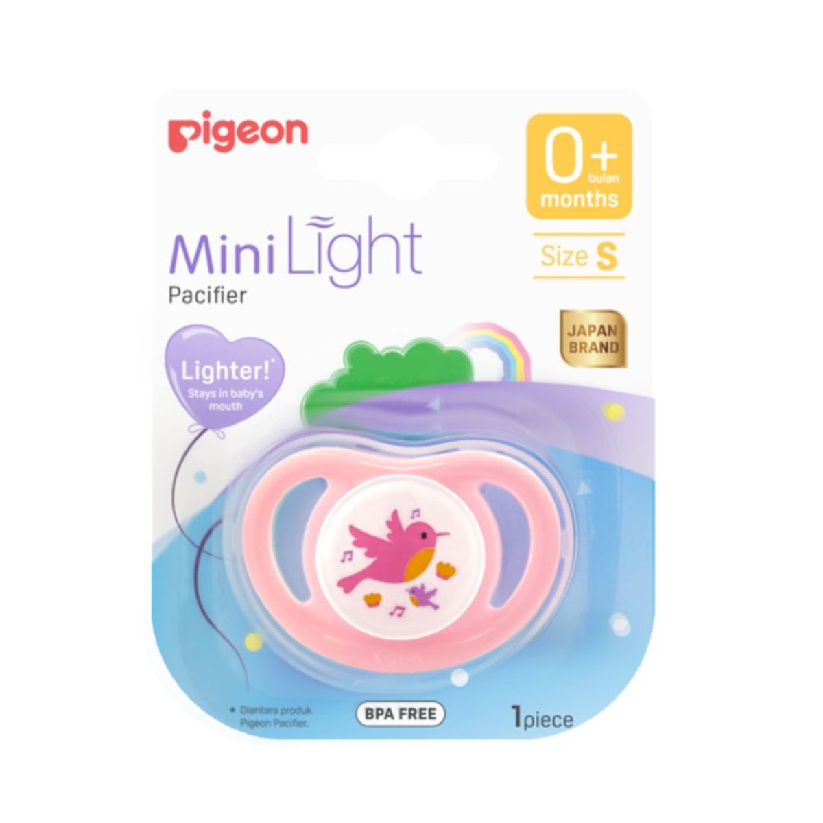 PIGEON - Chupete Odontológico Mini Light Talla S Rosado