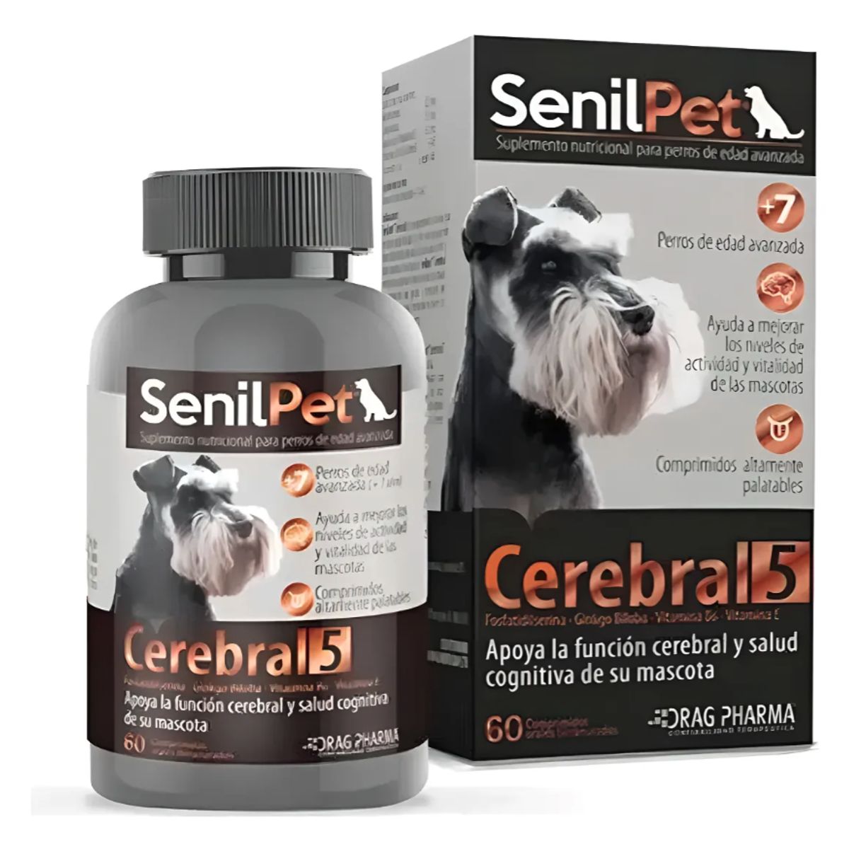 Dragpharma - Dragpharma Senilpet Cerebral 5 Suplemento Para Perros Raza Pequeña 60 comp
