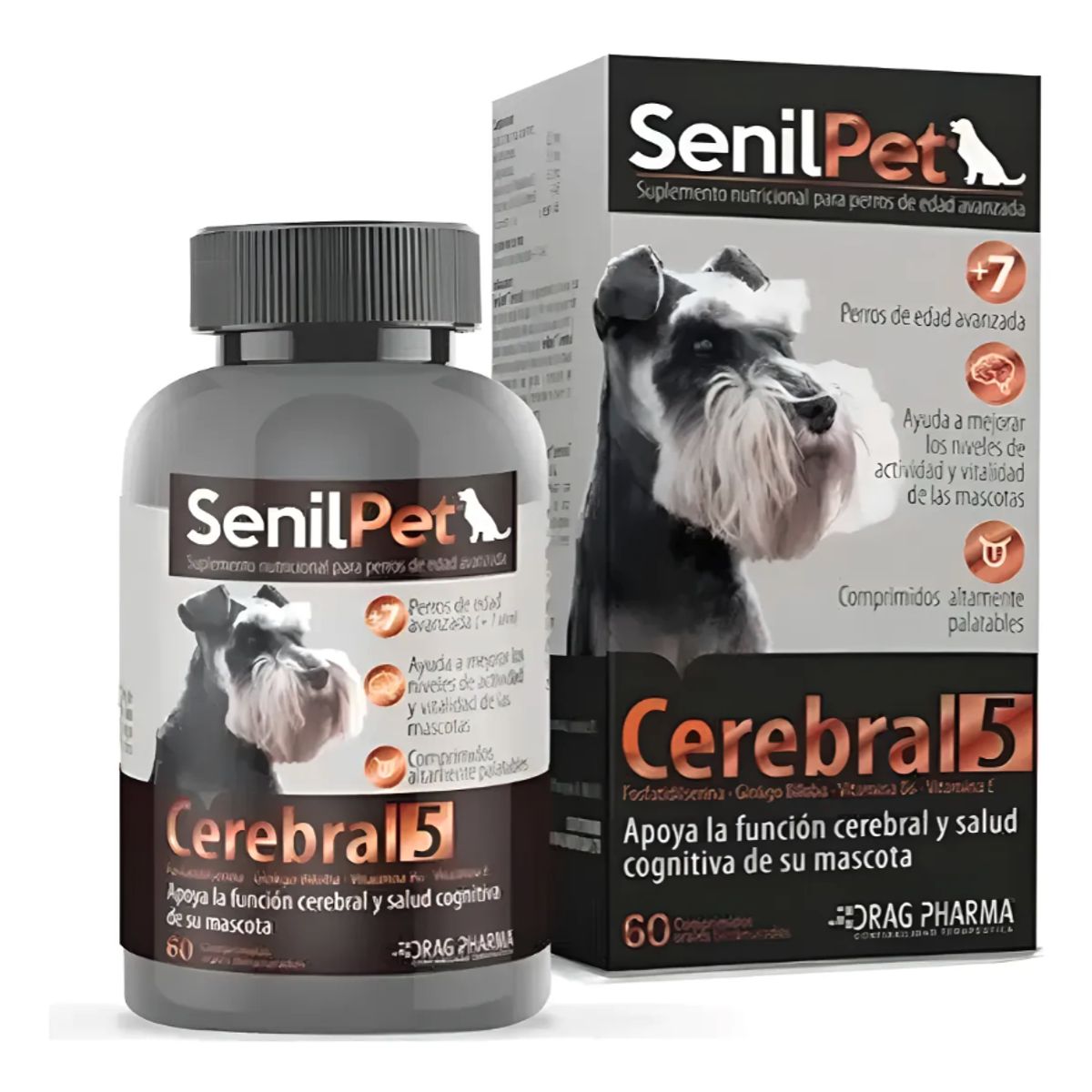 Dragpharma - Dragpharma Senilpet Cerebral 5 Suplemento Para Perros Raza Pequeña 60 comp