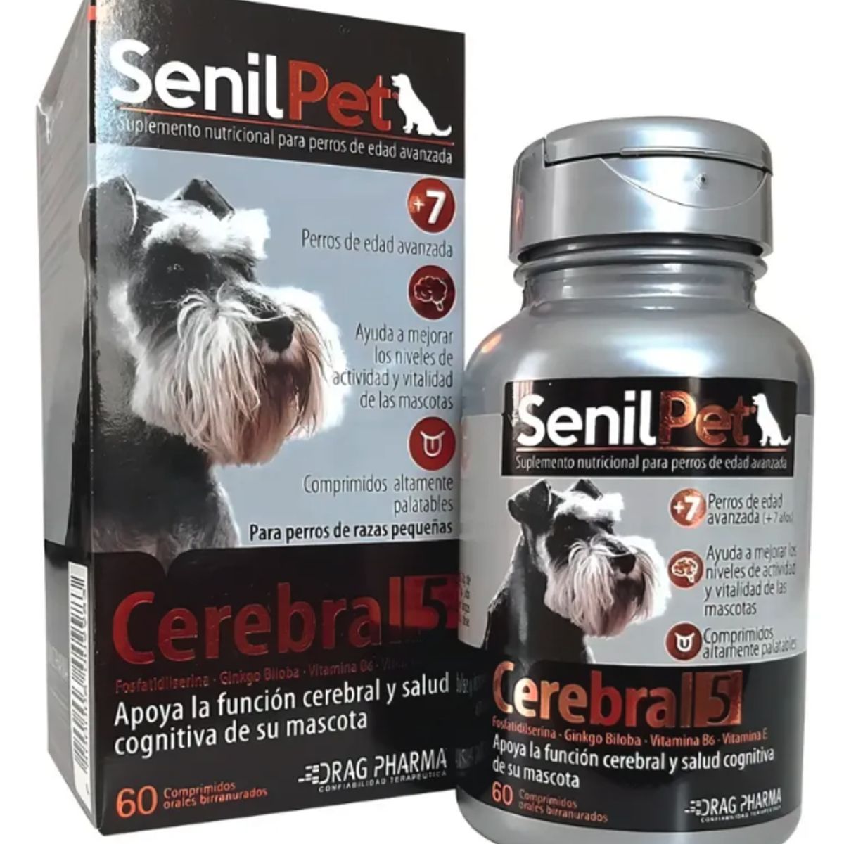Dragpharma - Dragpharma Senilpet Cerebral 5 Suplemento Para Perros Raza Pequeña 60 comp