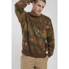 KAYA UNITE - Chaleco Tejido Cuello Redondo Print Hombre Verde