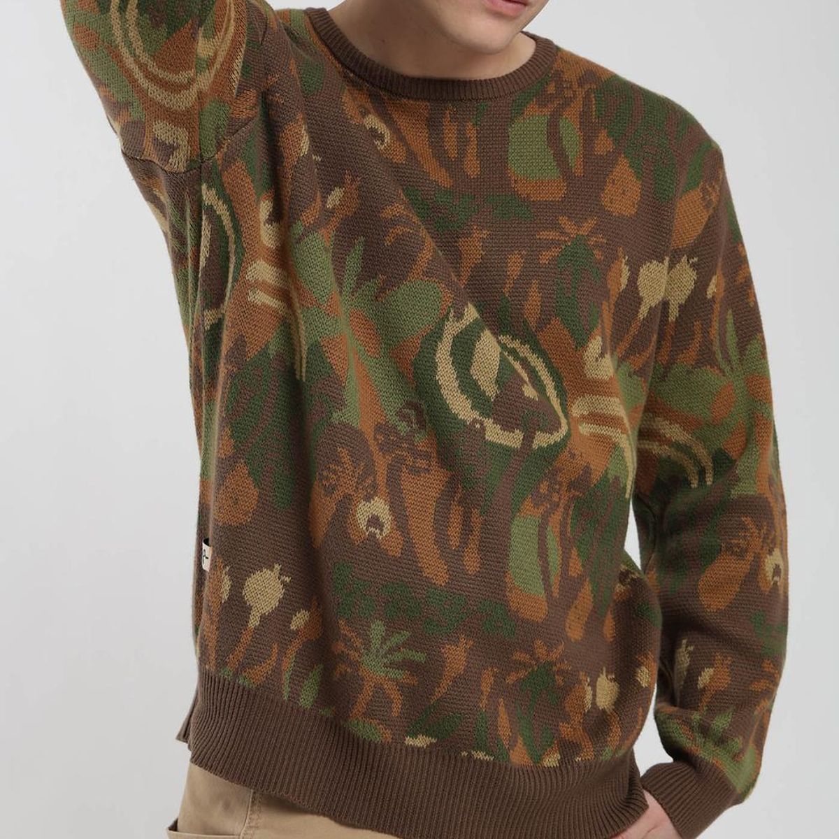 KAYA UNITE - Chaleco Tejido Cuello Redondo Print Hombre Verde