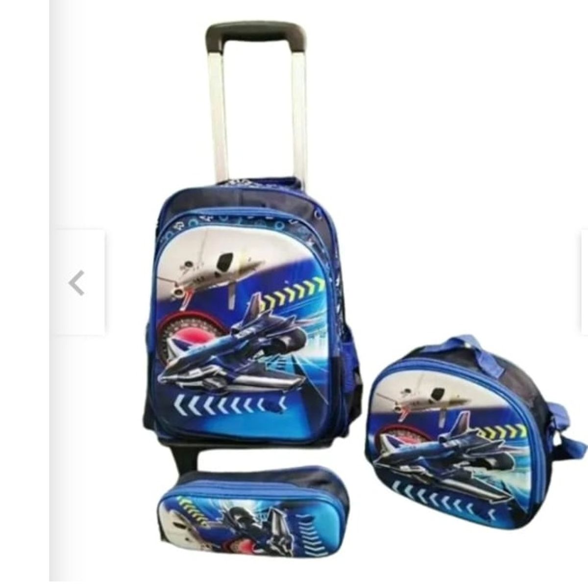 GENERICO - Pack 3 piezas mochila escolar, lonchera ...con ruedas niños