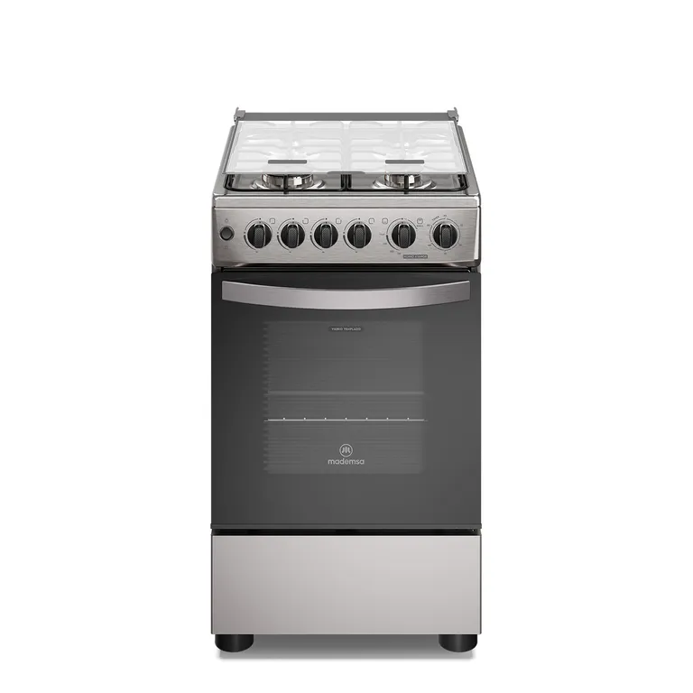 MADEMSA Cocina a Gas 4 Platos Horno Vapor y Grill FM4FSC Inox