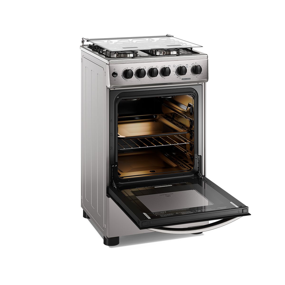 MADEMSA - Cocina a Gas 4 Platos Horno Vapor y Grill FM4FSC Inox