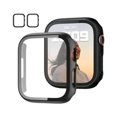 GENERICO - Carcasa Protector Con Lamina Compatible Con Apple Watch 38mm Negro