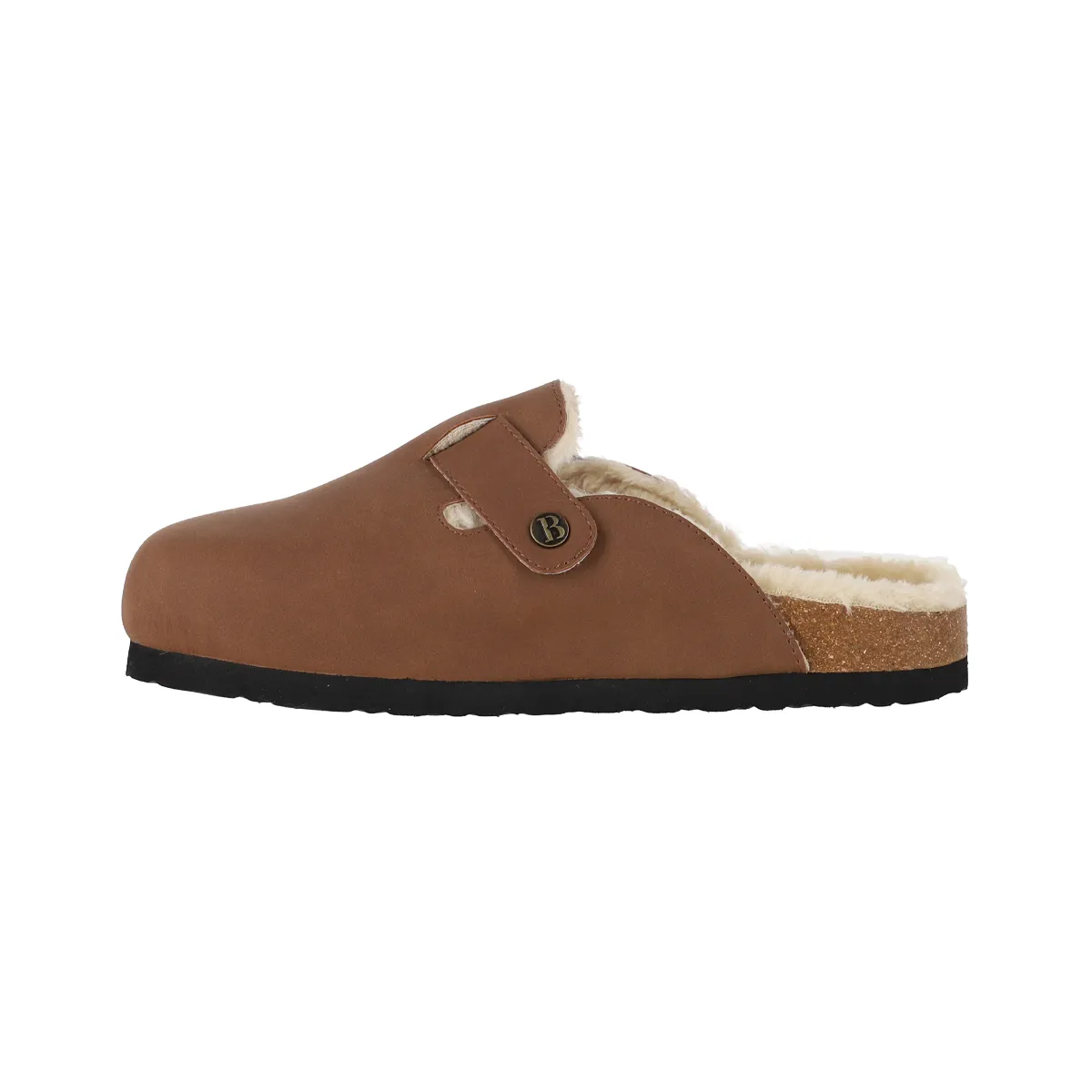 BAMERS - Zuecos Mujer Classic Buckle Fur Caramel Bamers