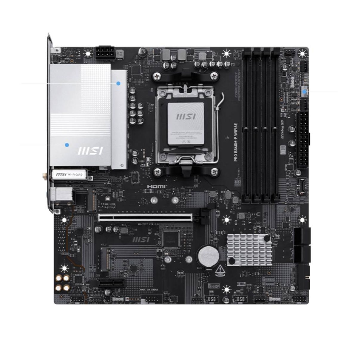 MSI - Placa Madre MSI PRO B840M-P WIFI6E DDR5, ATX, AM5