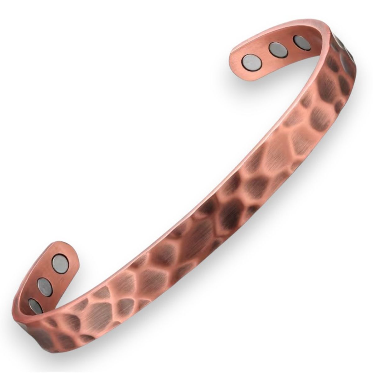 GENERICO - Pulsera Brazalete Cobre Magnetica Rustico Ajustable Imanes Sin Caja